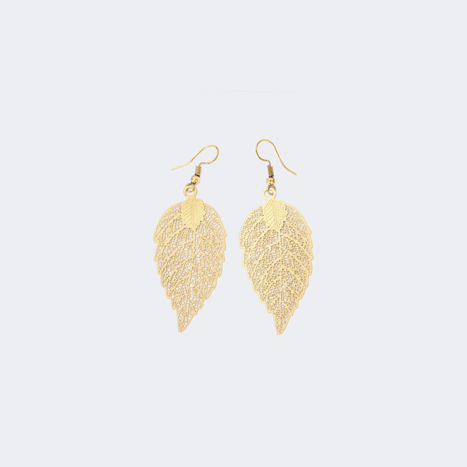 Stylish Leaf Shape Gold Earrings | ZEELOOL Canada1