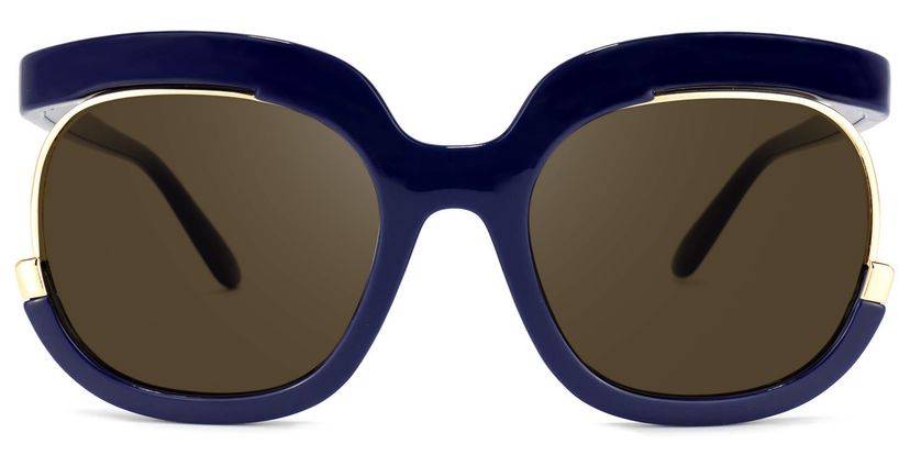 Darice Round Dark-Blue Sunglasses