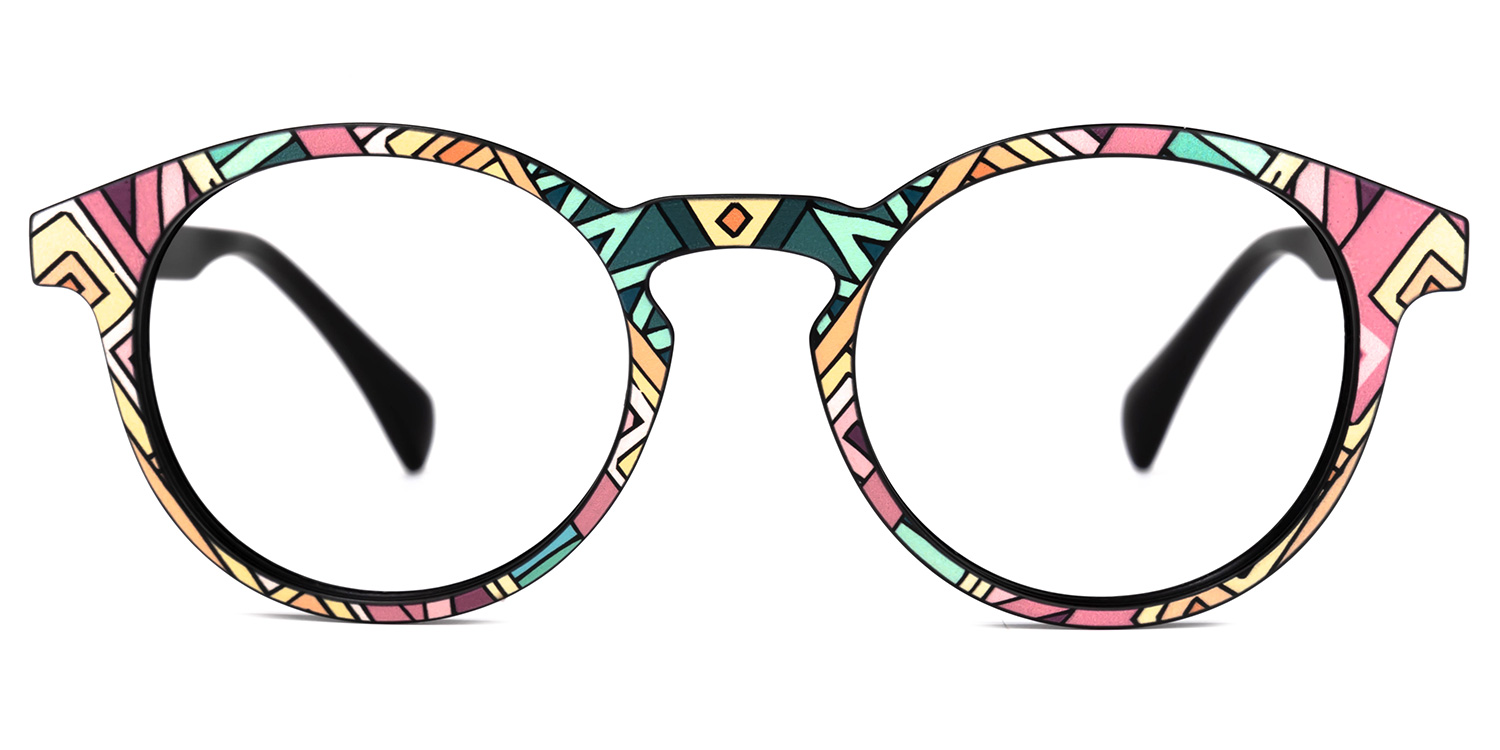 Street-Artist Round Pink-Floral Glasses | ZEELOOL Canada0