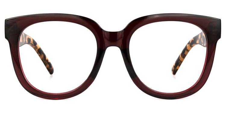 Harrell Square Dark-Red Glasses