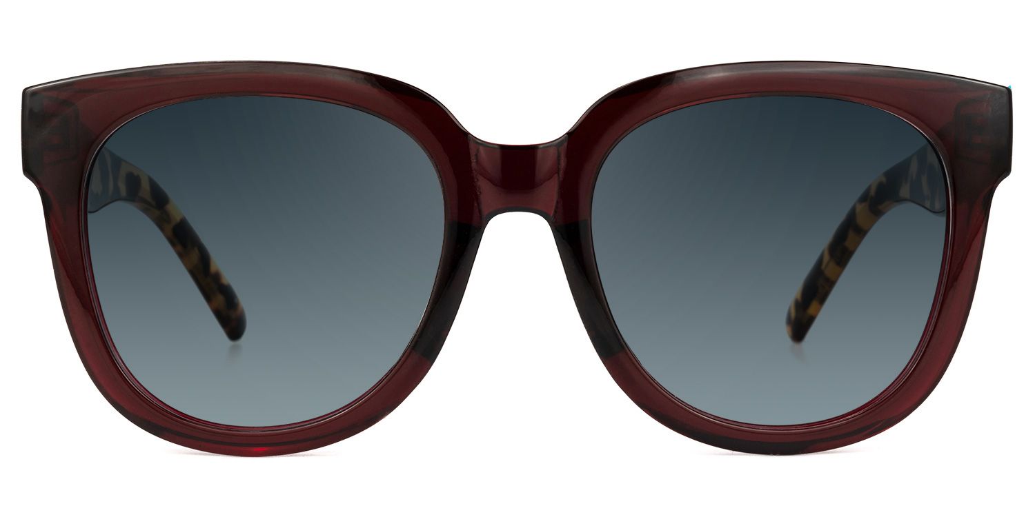 Harrell Square Dark-Red Full Rim Sunglasses | ZEELOOL CA0