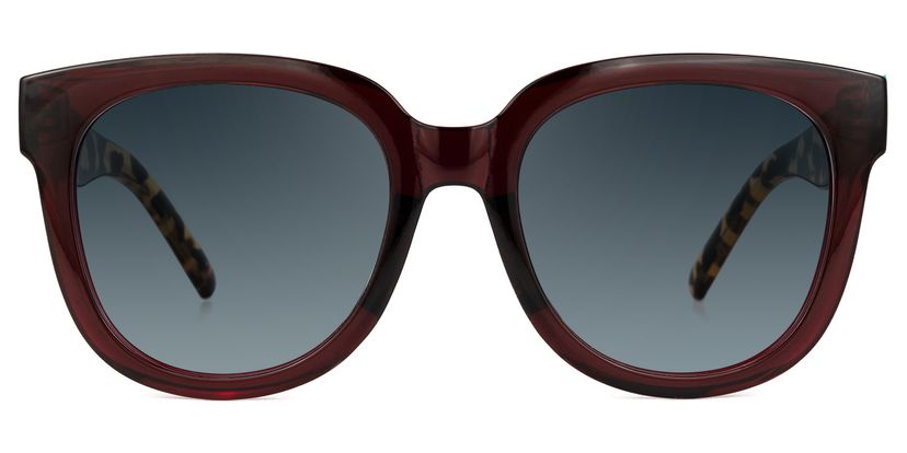 Harrell Square Dark-Red Sunglasses