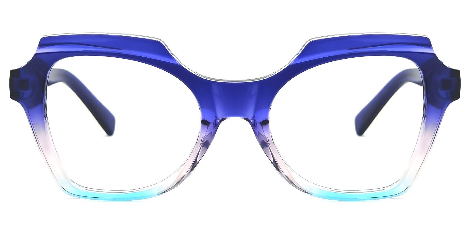 Caamir Geometric Blue Glasses | ZEELOOL Canada0