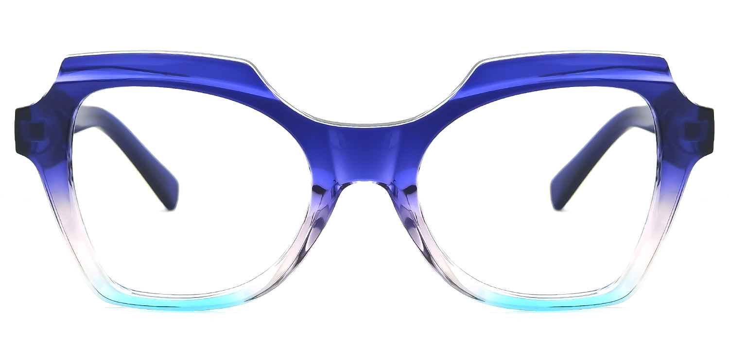 Caamir Geometric Blue Glasses | ZEELOOL Canada0
