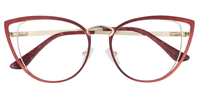 Eras Cateye Red&Gold Glasses2