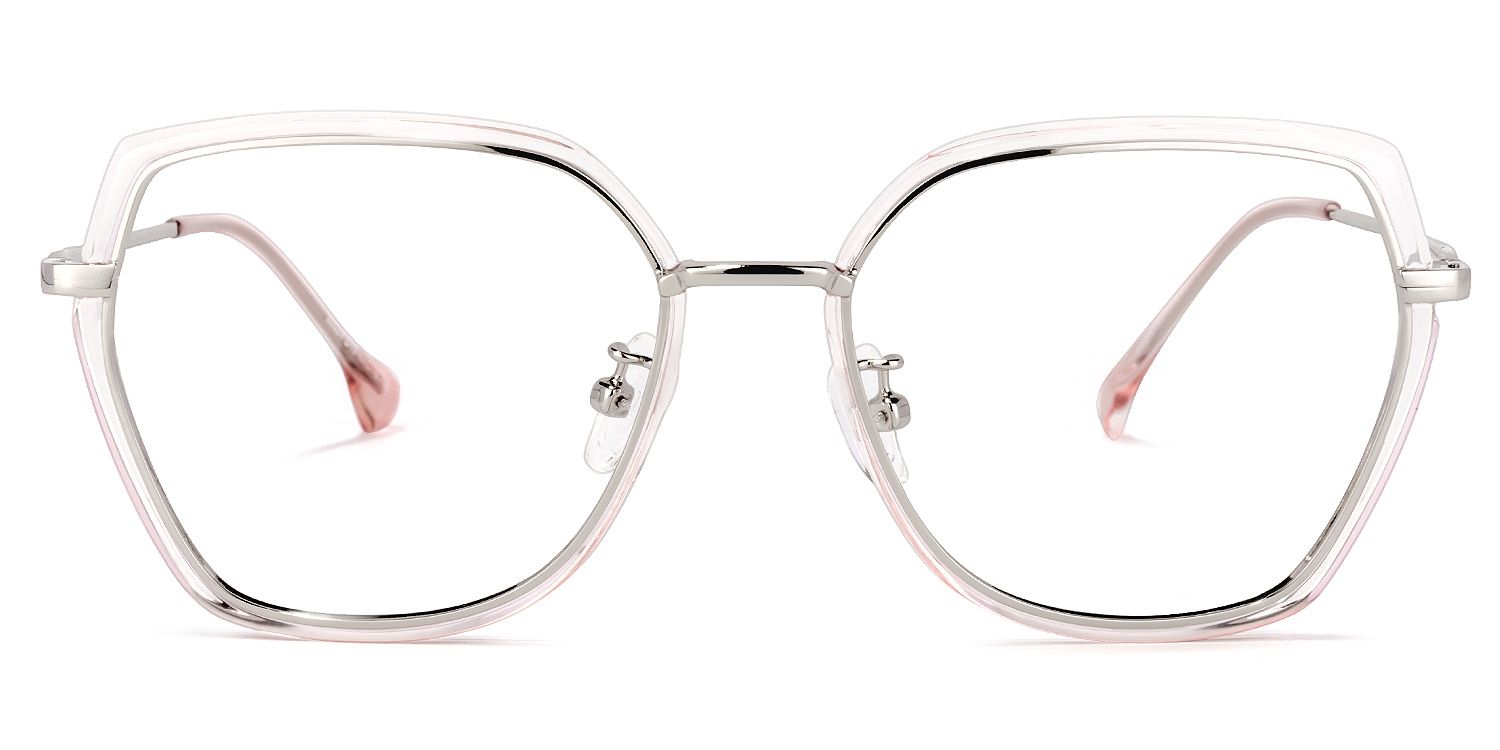 Noemi Geometric Pink-Silver Glasses | ZEELOOL Canada0
