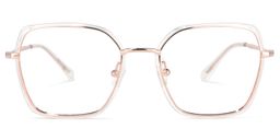 Natalee Rose-Gold Square Glasses0