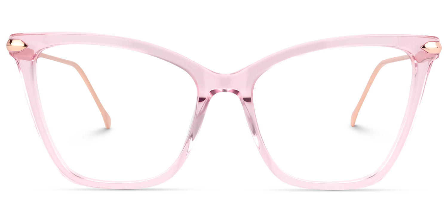 Hilary Butterfly Light Pink Transparent Eyeglasses0
