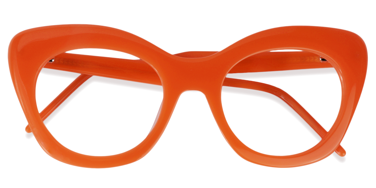 Cat-eye Orange Glasses | ZEELOOL Canada2