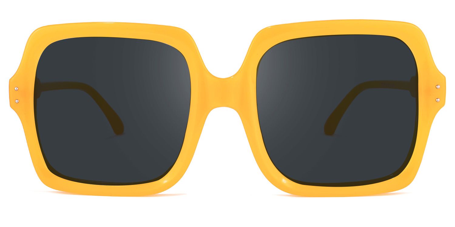 Ronnie Square Yellow Sunglasses | ZEELOOL Canada0