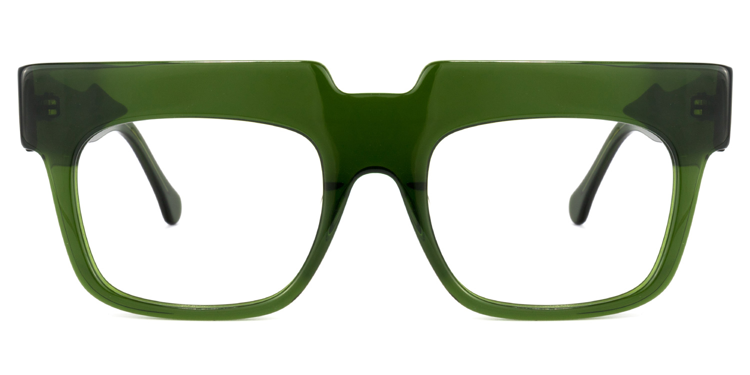 Travis Square Dark-Green Glasses0