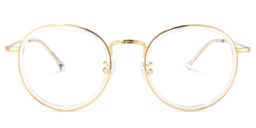 Yahya Round Gold-Clear Glasses0
