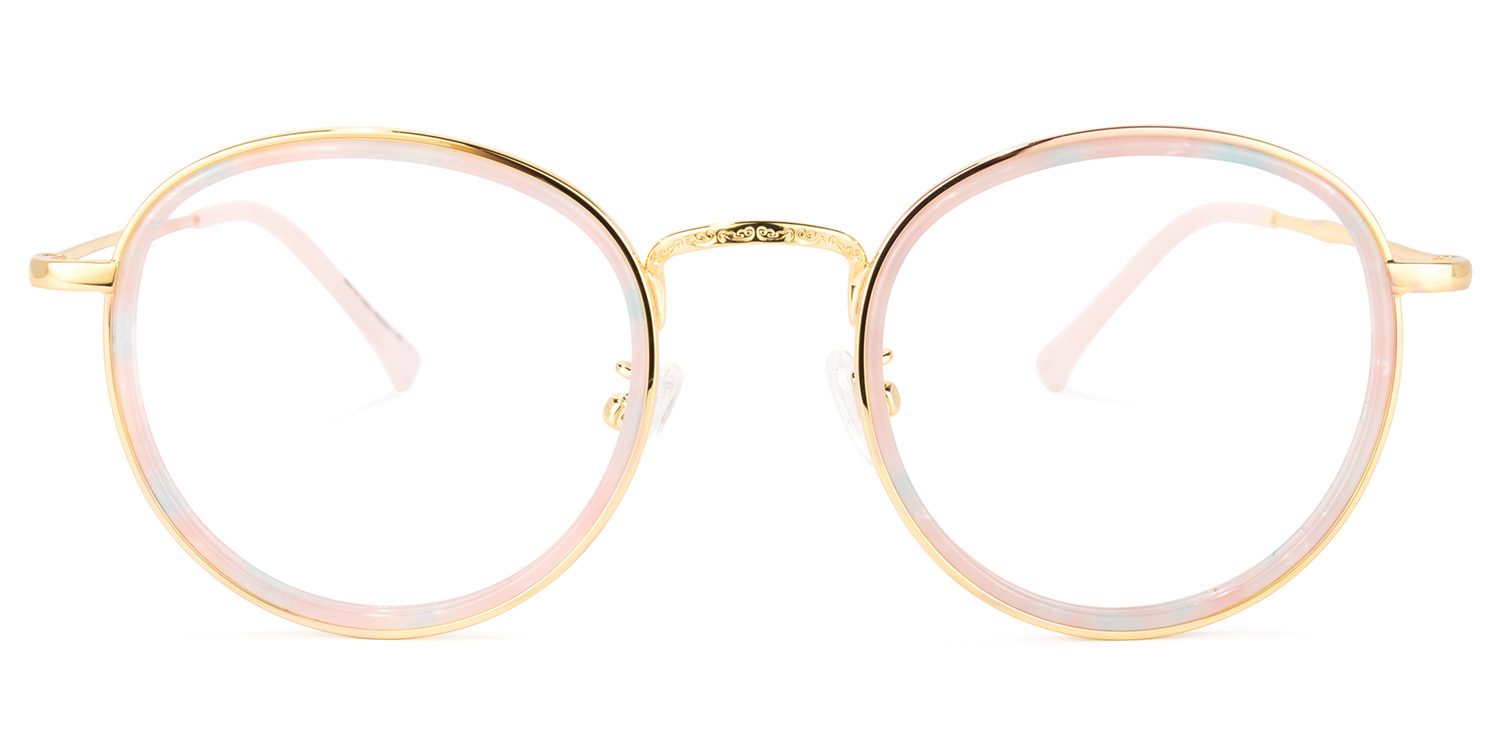 Yahya Round Gold-Pink Glasses | ZEELOOL Canada0