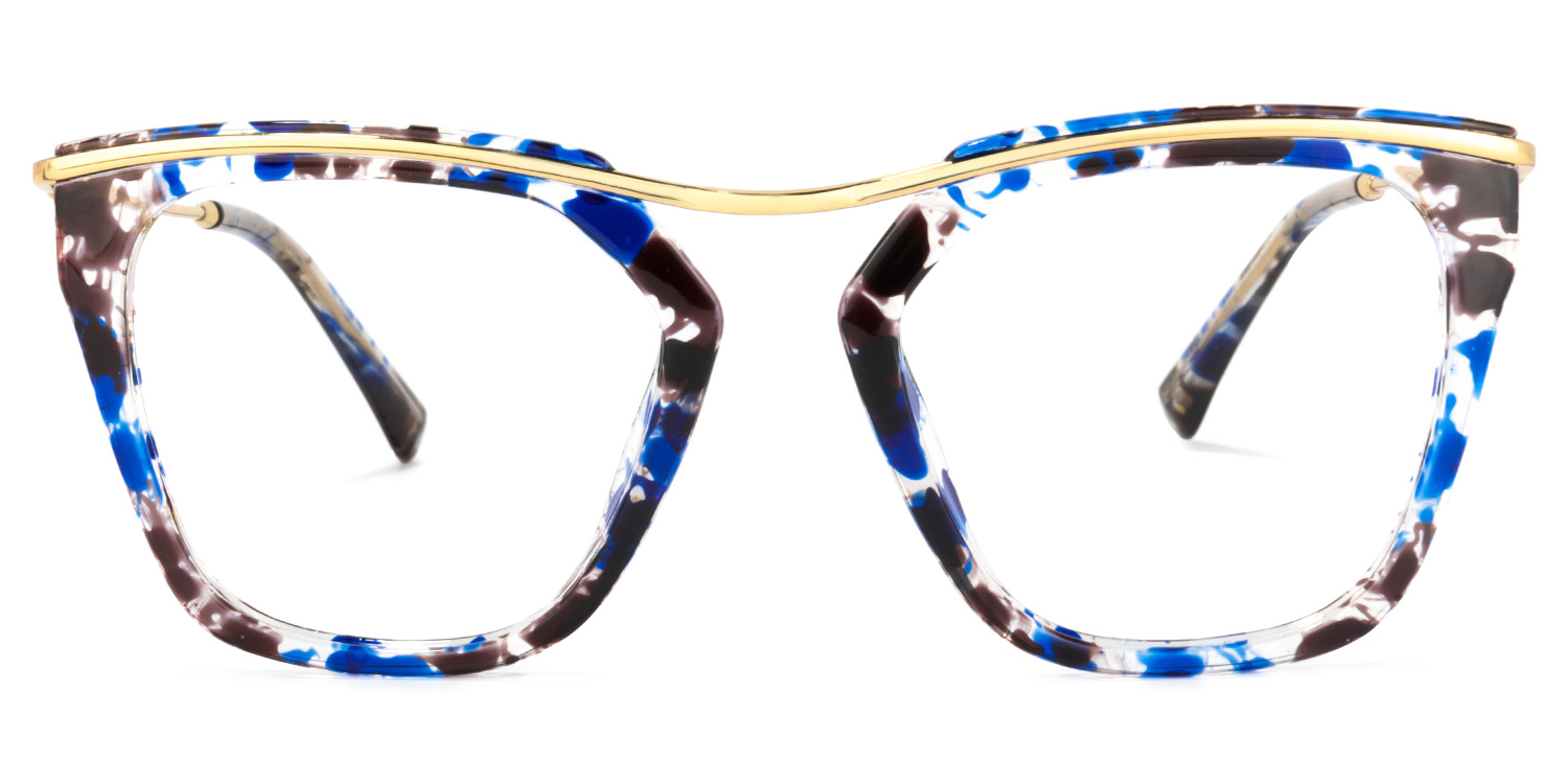 Yadiel Geometric Blue-Floral Glasses | ZEELOOL Canada0