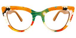 Makie Yellow Cat eye Glasses0