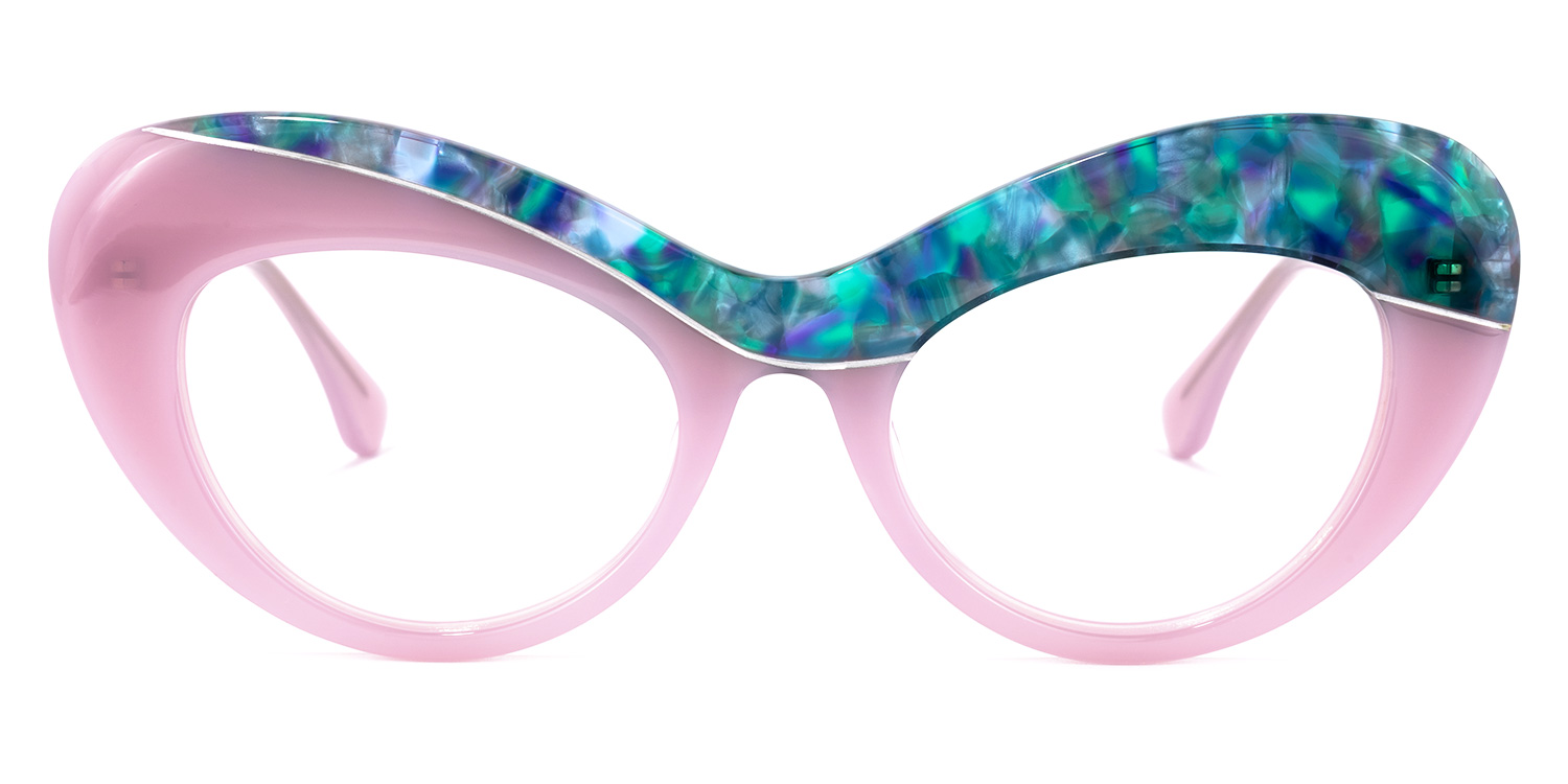 Bellamy Cateye Pink-Green Glasses | ZEELOOL Canada0