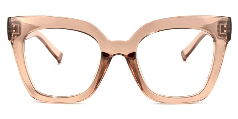 Malcolm Square Beige-Clear Glasses