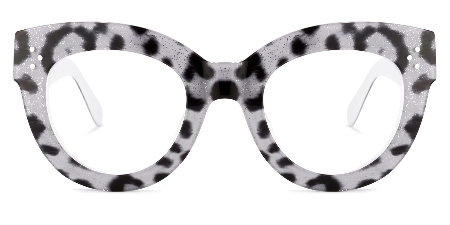 Torres Gray-Leopard Cat Eye Glasses with Wide Frames0