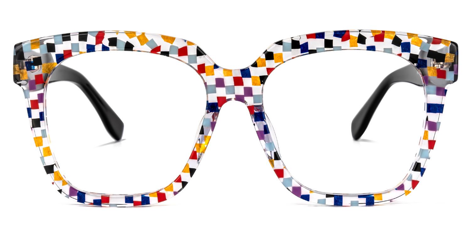 Xion Square Colorful-Point Eyeglasses | Zeelool Optical0