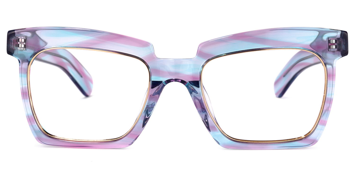 Corrales Square Purple-Blue Glasses | ZEELOOL Canada0