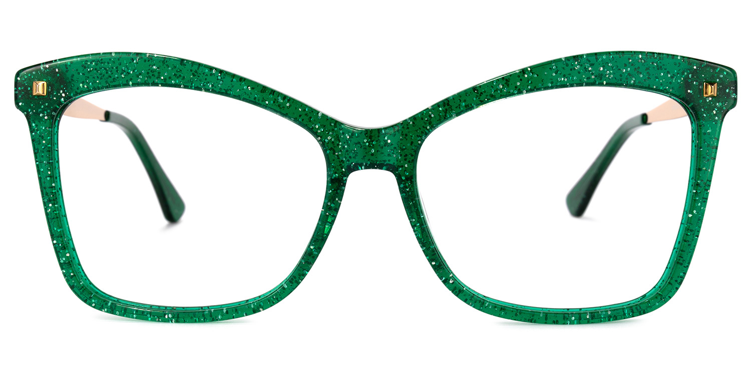 Isaebella Butterfly Green Glitter Frame Glasses for Women0