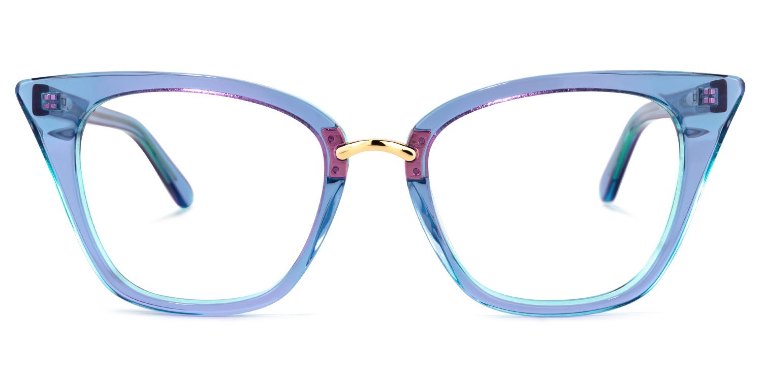 Martha Cat Eye Light-Blue Glasses | ZEELOOL Canada0