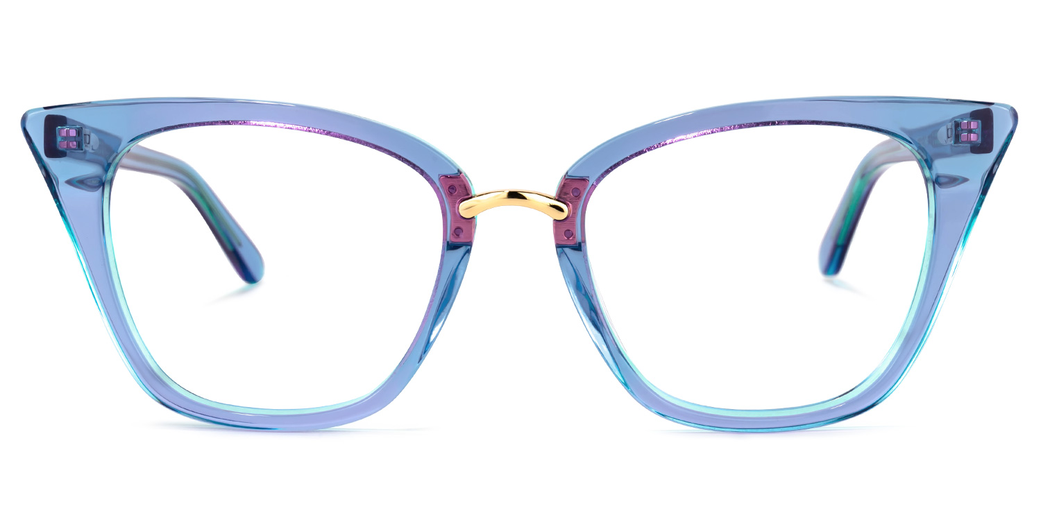 Martha Cat Eye Light-Blue Glasses | ZEELOOL Canada0
