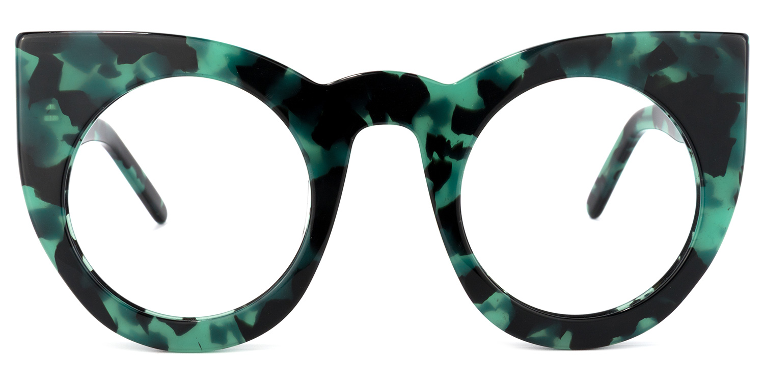 Ophelia Cateye Green-Floral Glasses0