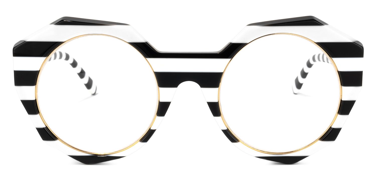 Bogar Geometric Black-White Glasses | ZEELOOL Canada0