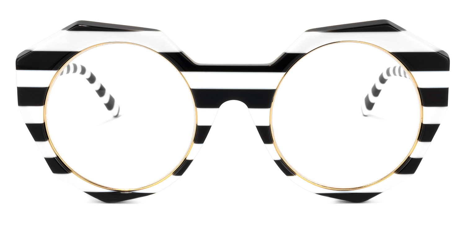 Bogar Geometric Black-White Glasses | ZEELOOL Canada0
