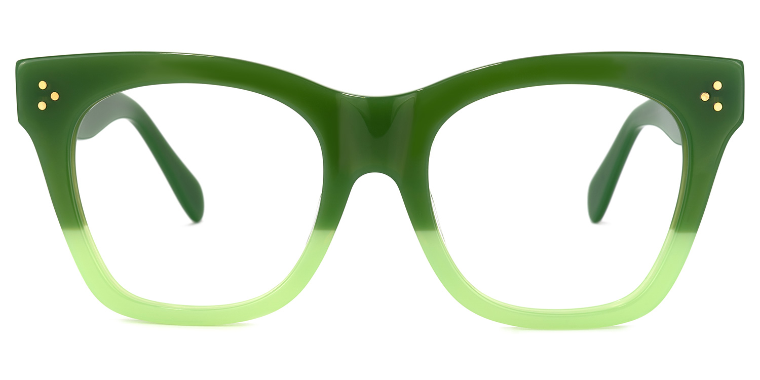 Tandy Rectangle Green Glasses0