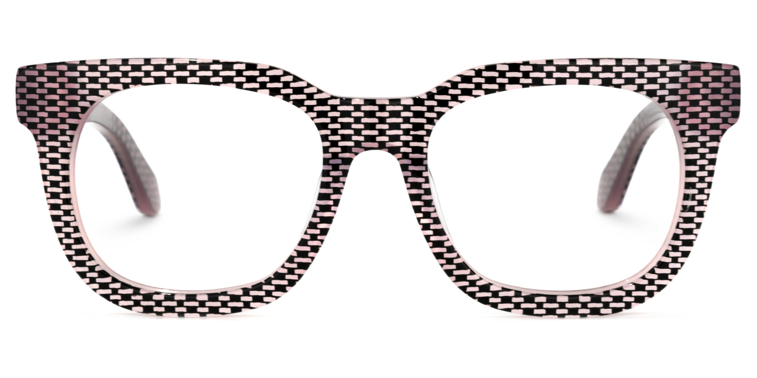 Crunch Square Black-Pink Glasses0