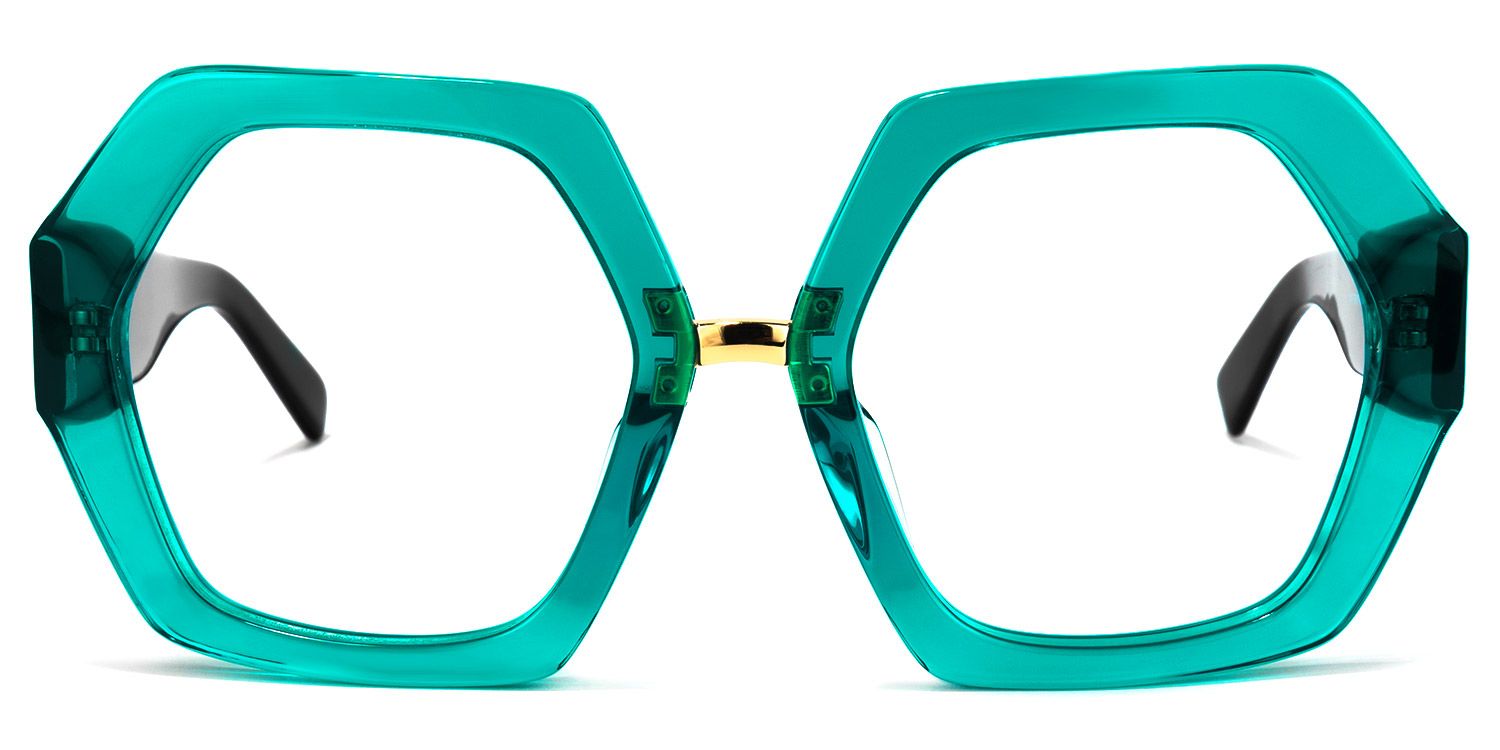 Otero Geometric Peacock-Blue Glasses | ZEELOOL Canada0