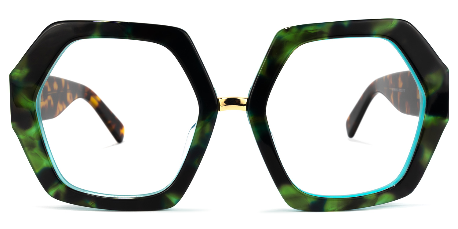 Otero Geometric Dark-Green Glasses0