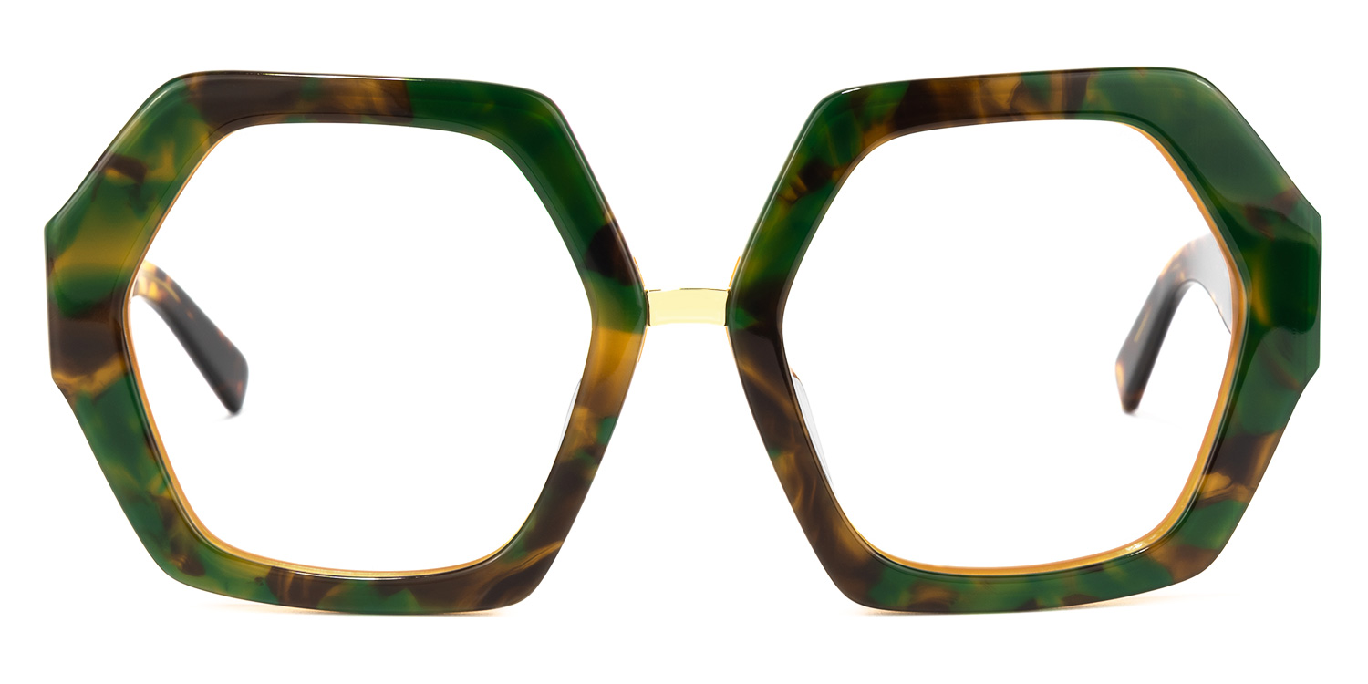 Otero Geometric Green-Floral Glasses0