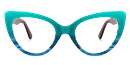 Claudette Cat Eye Blue-Green Glasses0