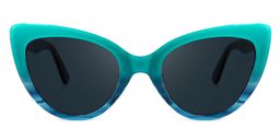 Claudette Cat Eye Blue-Green Sunglasses0