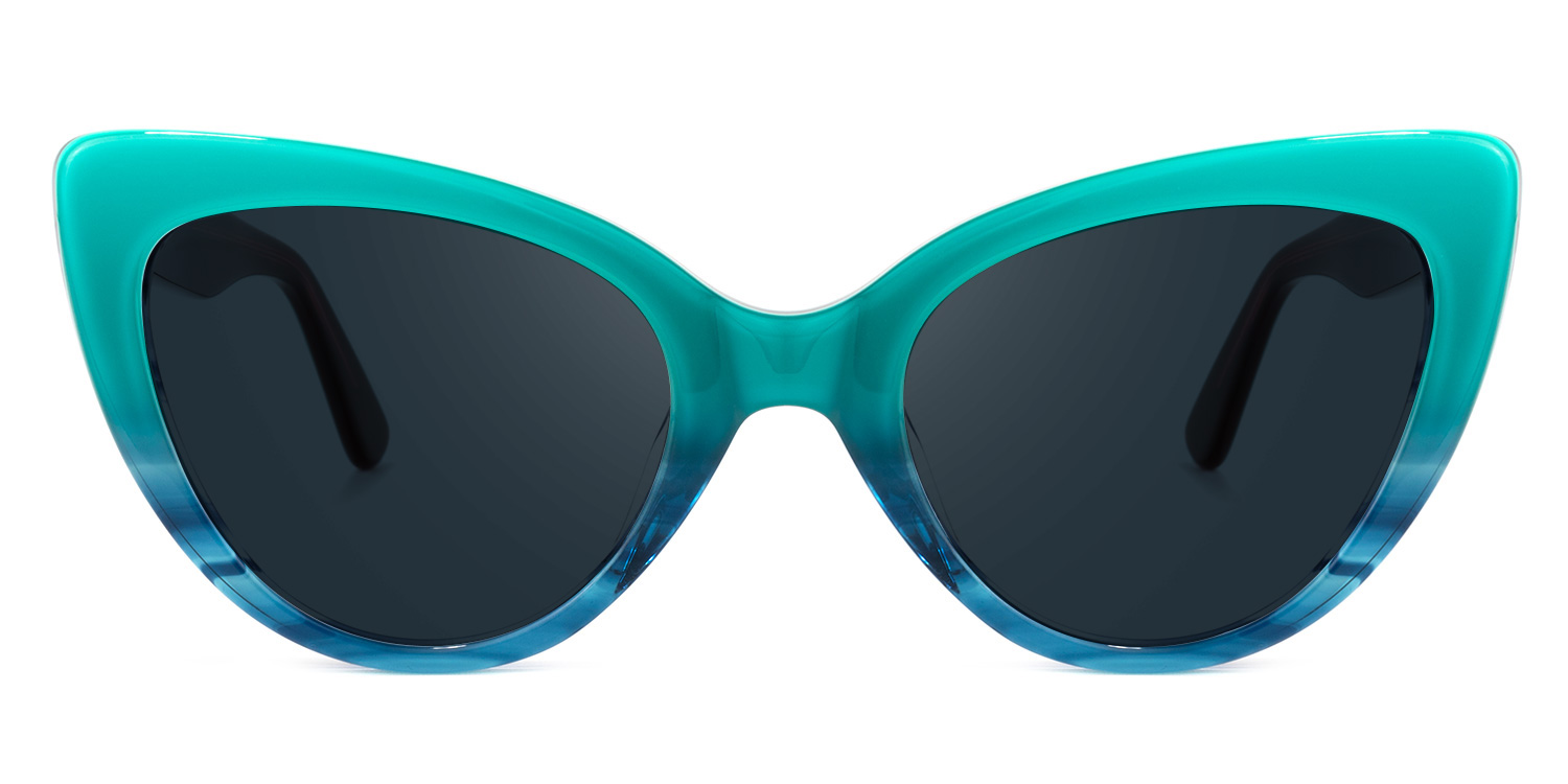 Claudette Cat Eye Blue-Green Sunglasses good-img