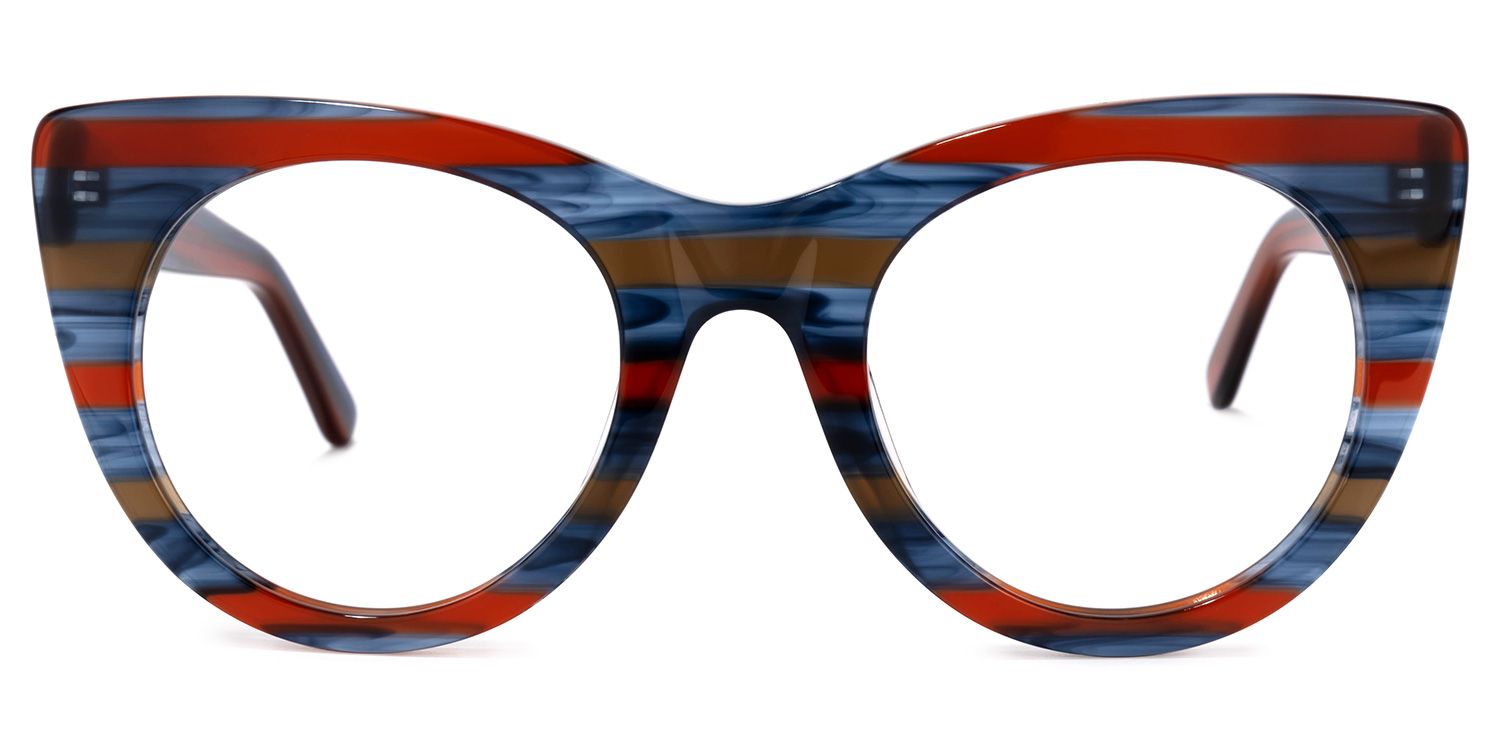 Aronia Cateye Blue-Red Glasses | ZEELOOL Canada0