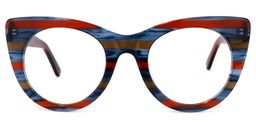 Aronia Cateye Blue-Red Glasses0