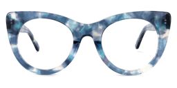 Starry Cateye Blue Glasses0