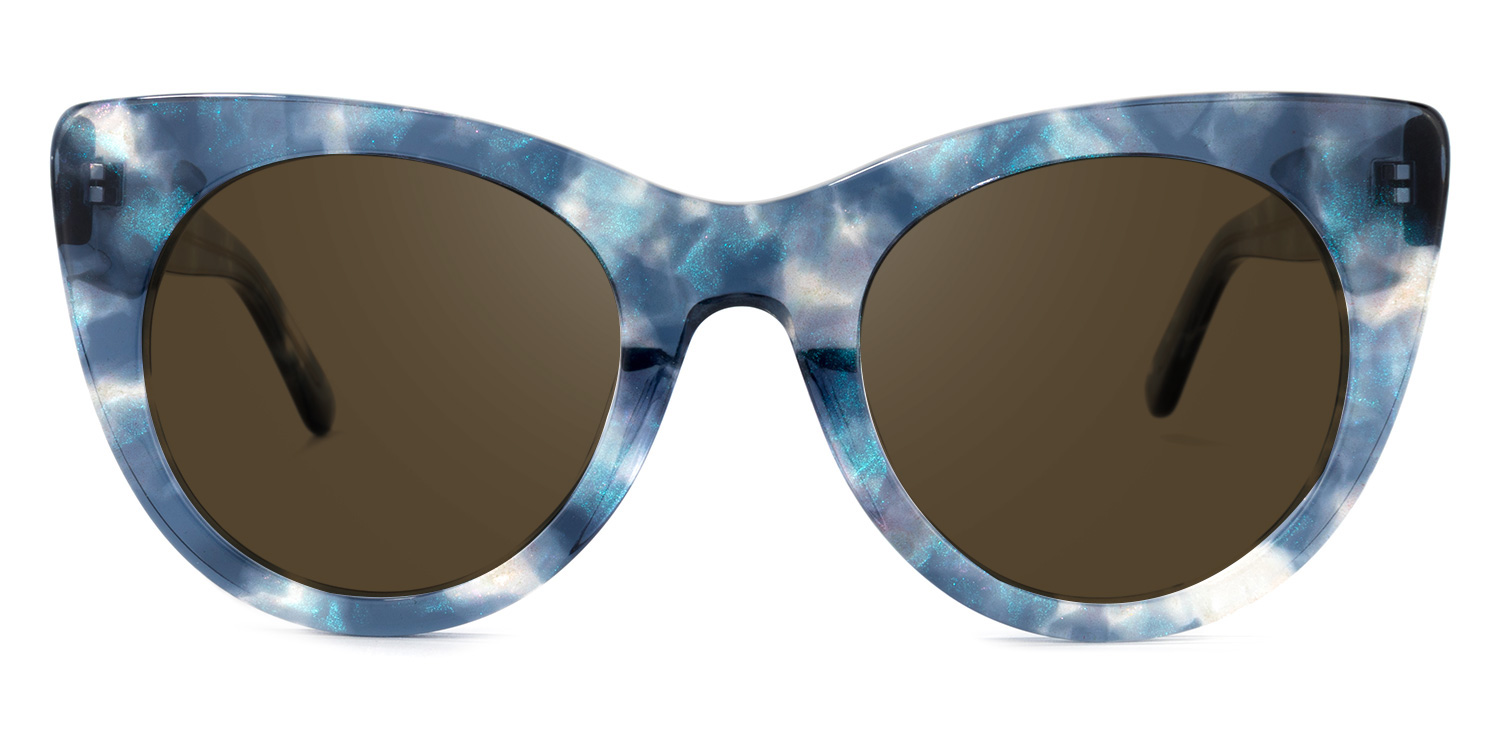 Starry Cateye Blue Sunglasses0