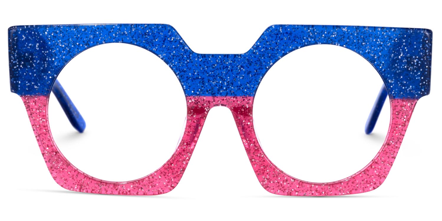 Geometric Blue Glasses | ZEELOOL Canada0