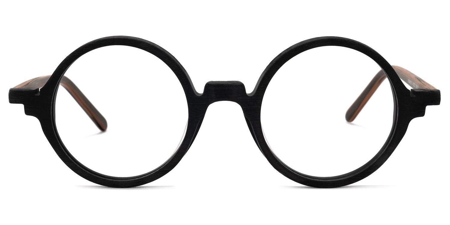 Otto Round Black Glasses Eyeglasses and Acetate Frames0