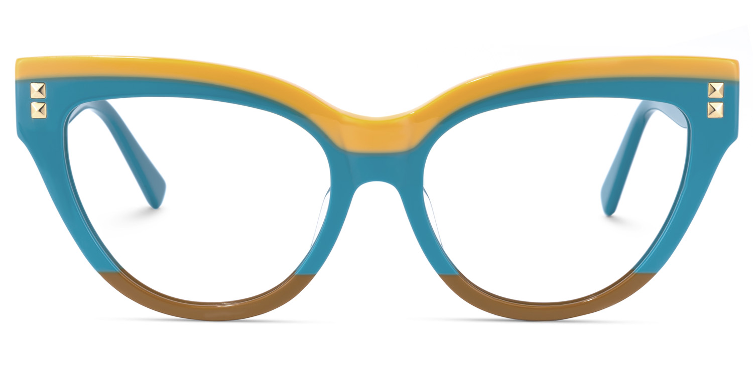 Cascata Cateye Peacock-Blue Glasses | ZEELOOL Canada0