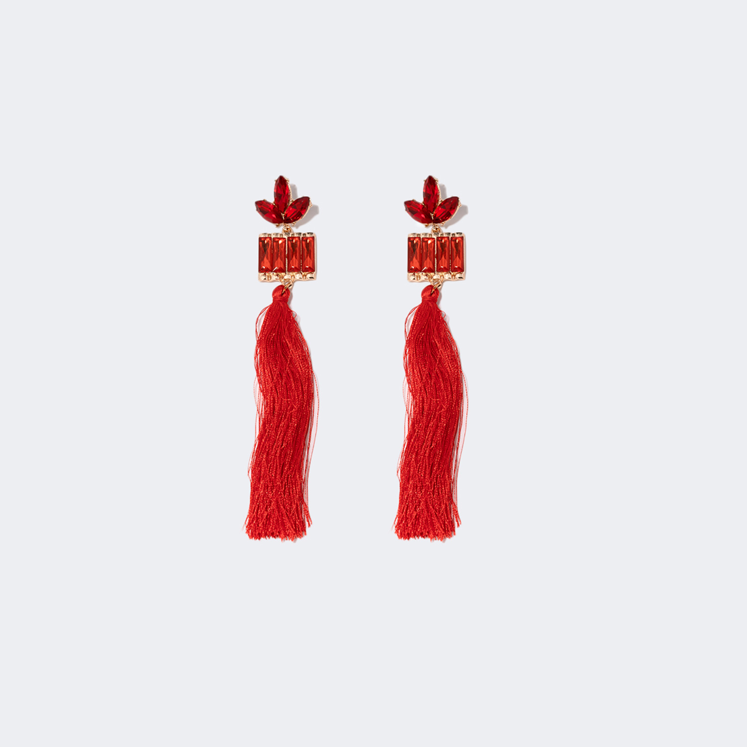 Stylish Long Tassels Red Earrings | ZEELOOL Canada1