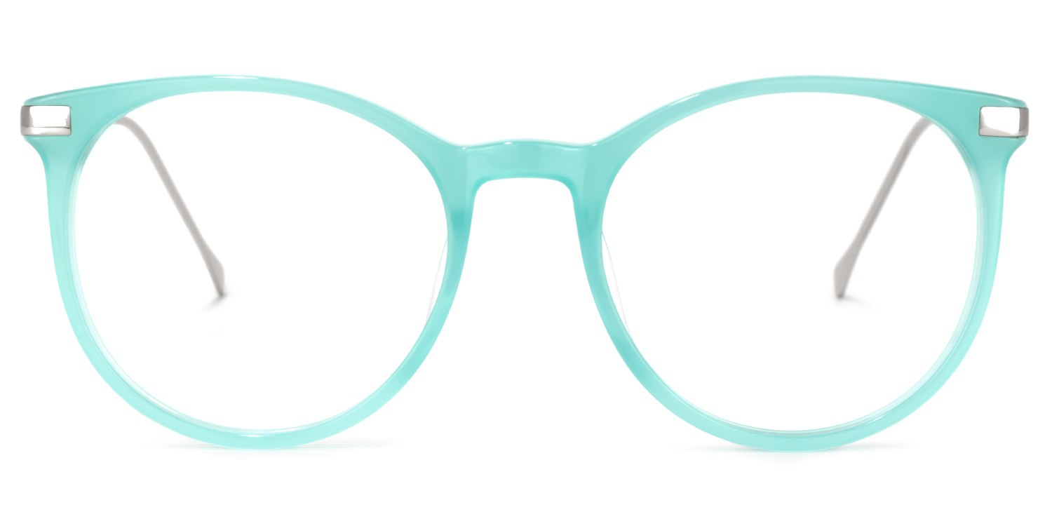 Lenid Round Light-Green Glasses0