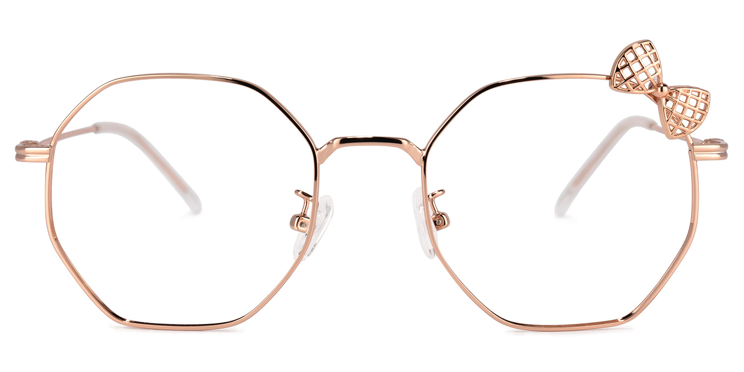 Kaitlyn Geometric Rose-Gold Glasses