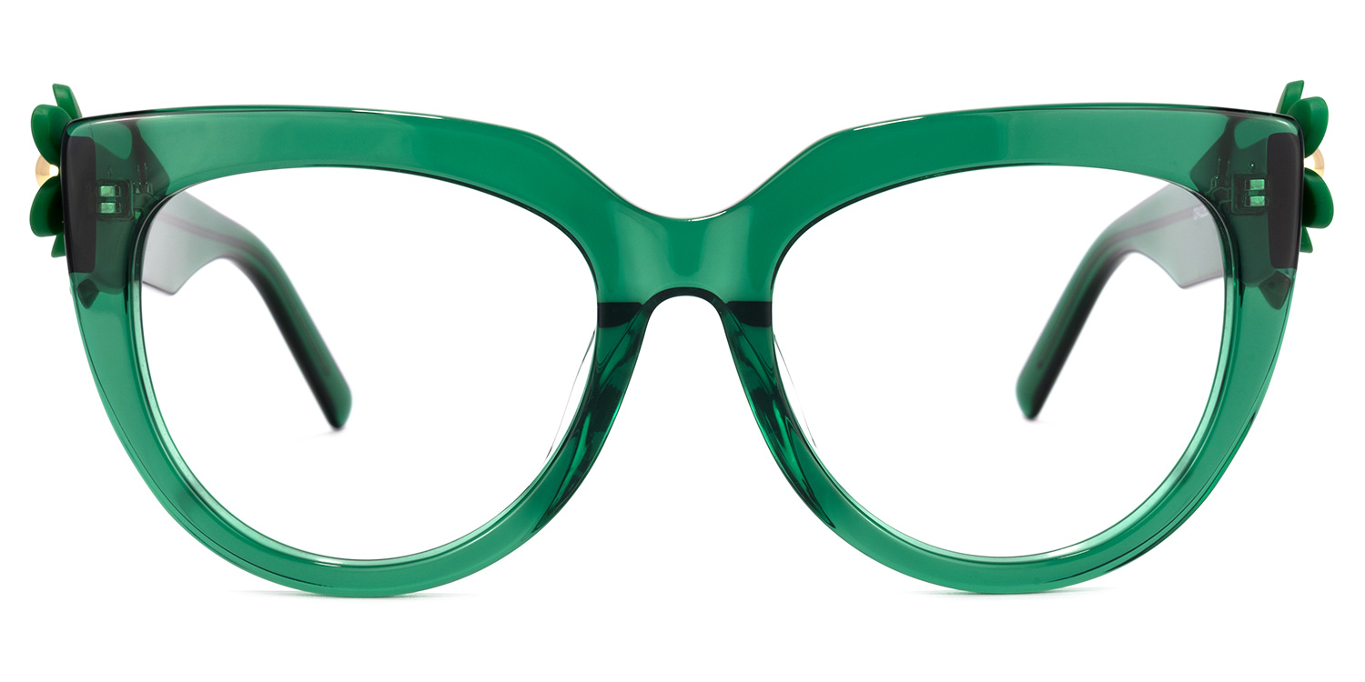 Miguel Cateye Dark-Green Eyeglasses for Women0