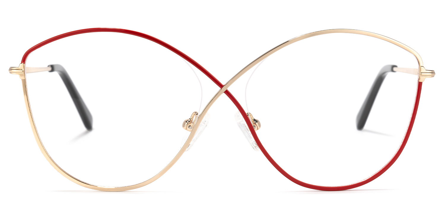 Garcia Geometric Red-Gold Glasses | ZEELOOL Canada0